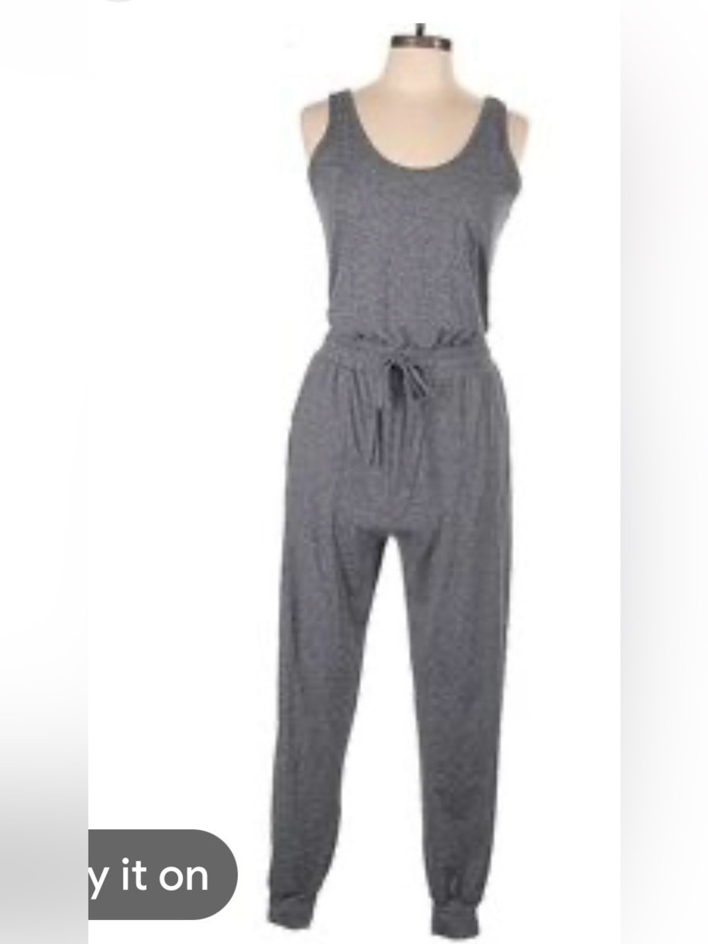 Zobha Heather Gray Sleeveless Jumpsuit